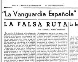 La Falsa Ruta, article publicat el 15 de febrer de 1939 a la Vanguardia.jpg